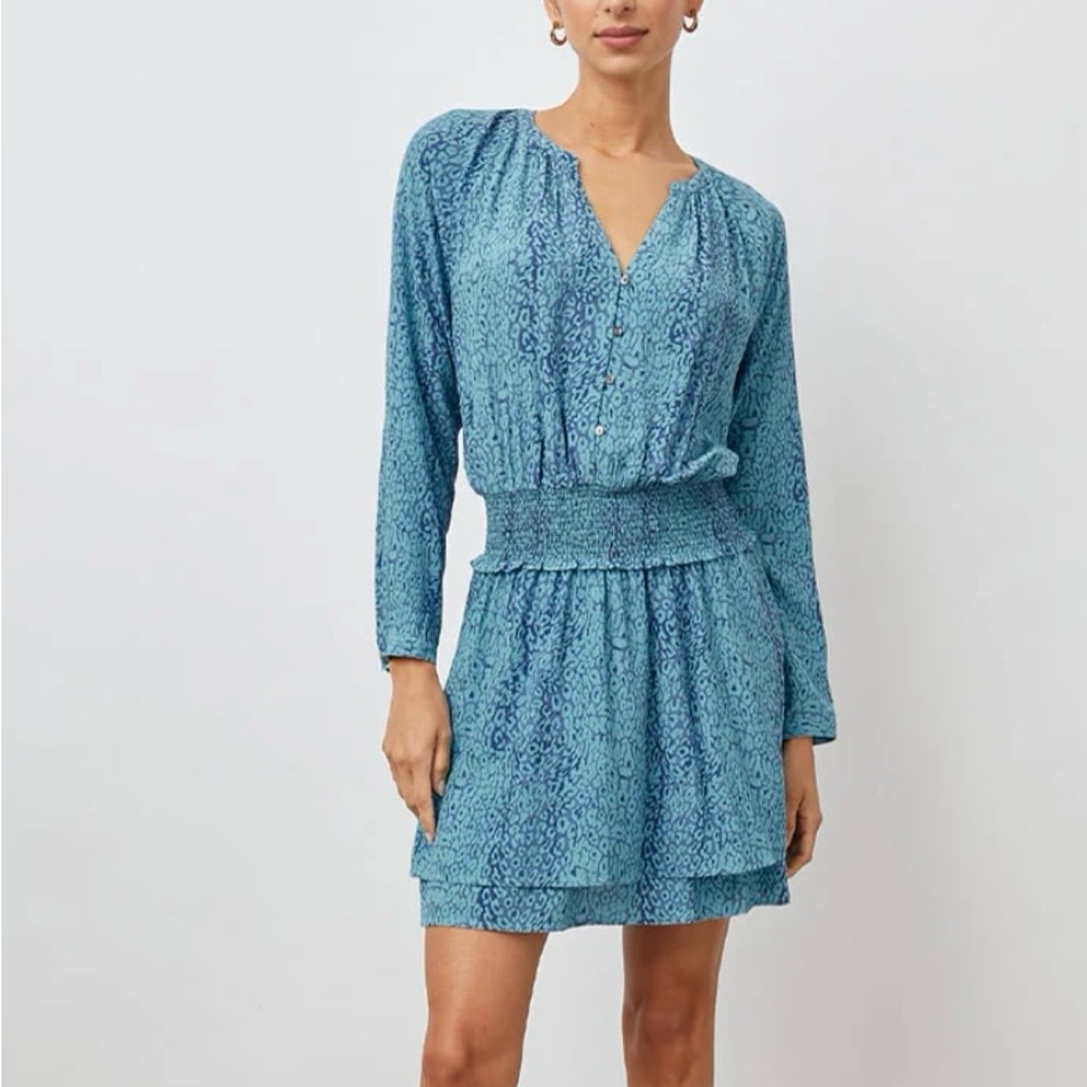Rails Jasmine Blue Cheetah Pattern Dress